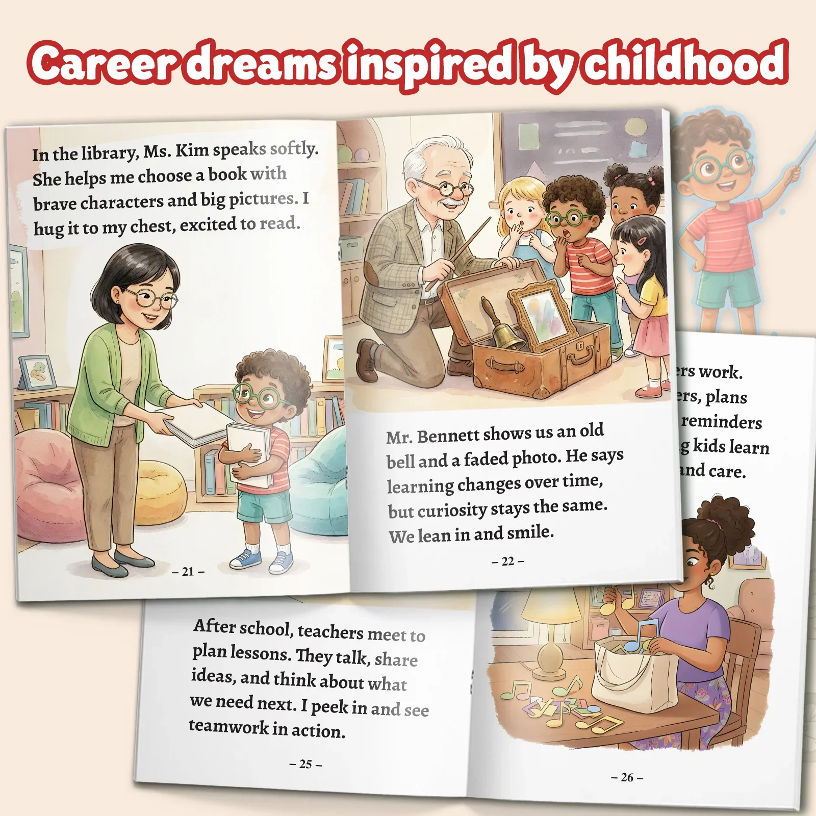 I Want to Be a Teacher, Beginning Reader Career Book with Classroom Vocabulary, Learning Activities and Early Reading Practice