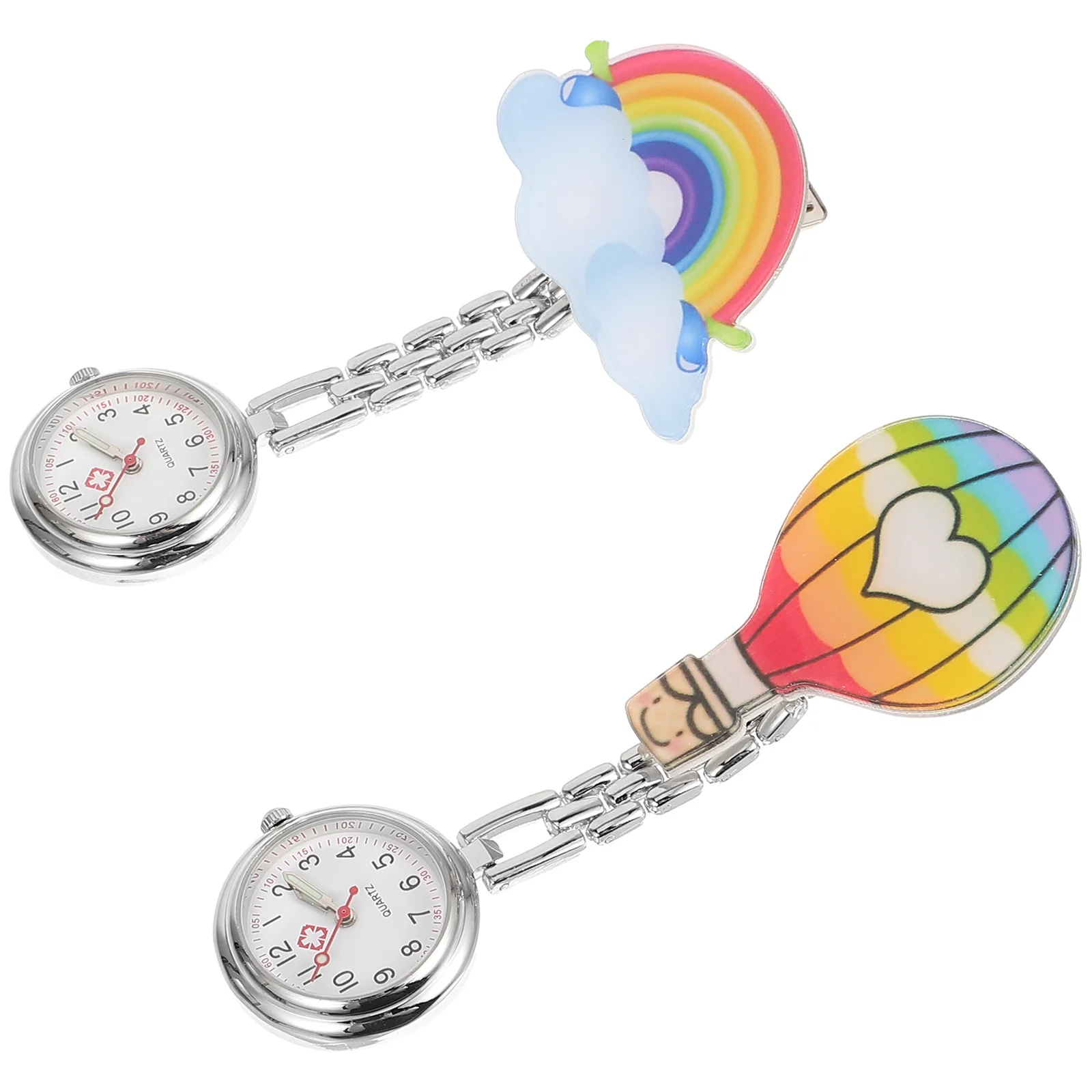 

2pcs Portable Pocket For Nurses Stainless Steel Nurse Clip-On Design Durable Daily Use Small Chest Clock Elegant Doctor