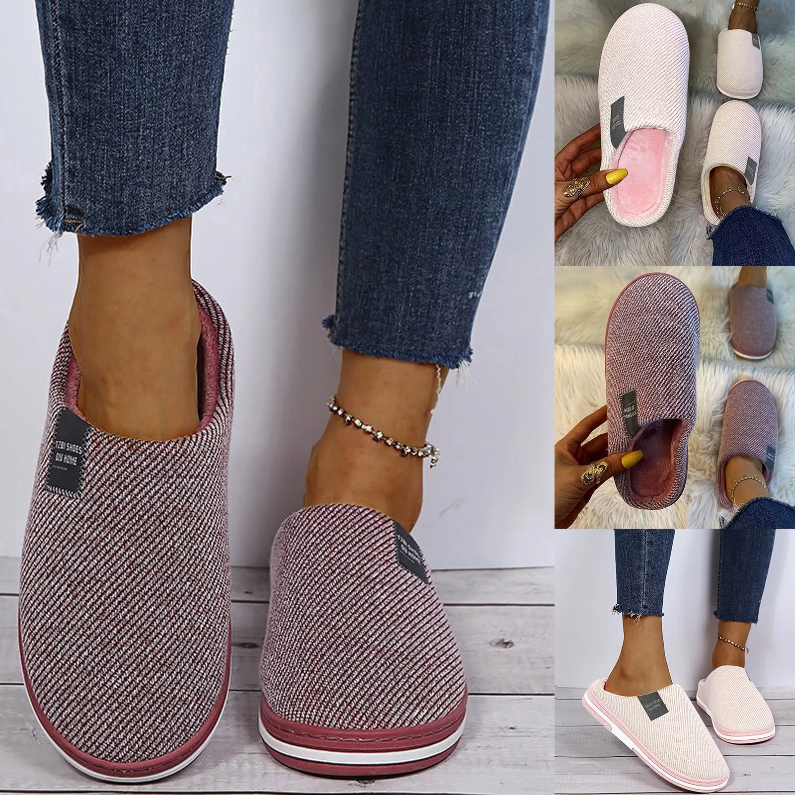 2024 Hot Non Slip Cotton Slippers Women'S Autumn Plush Winter Thick Soled Slippers Home Warm Slippers And Women'S Slipper Home 1