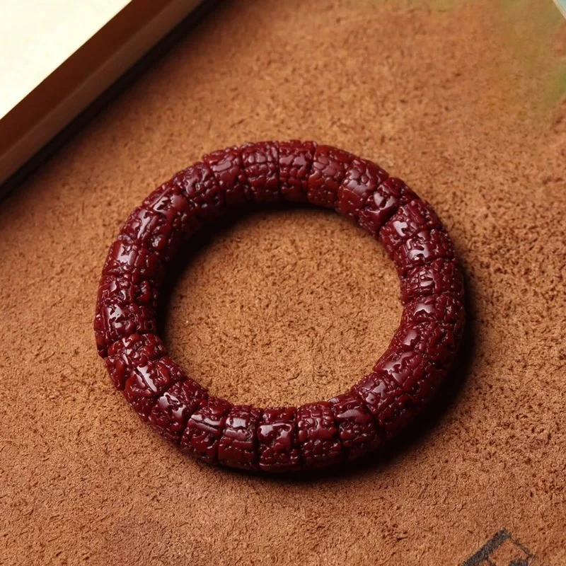 Traditional Chinese Style 16mm Five Petal Full Flesh Rudraksha Bracelet Tibetan Lucky Blessing Wealth Attracting Prayer Bead Ban