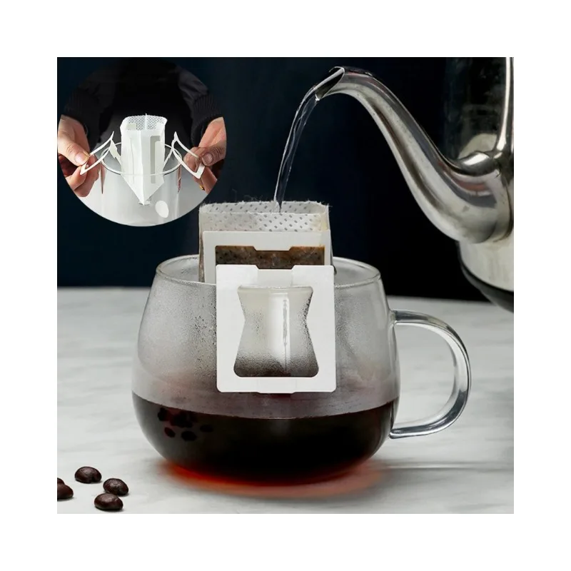 Kaffee Filter Papier Taschen Einweg Tropf Kaffee Tasche Siebträger Hängen Ohr Espresso Kaffee Zubehör Küche Zubehör