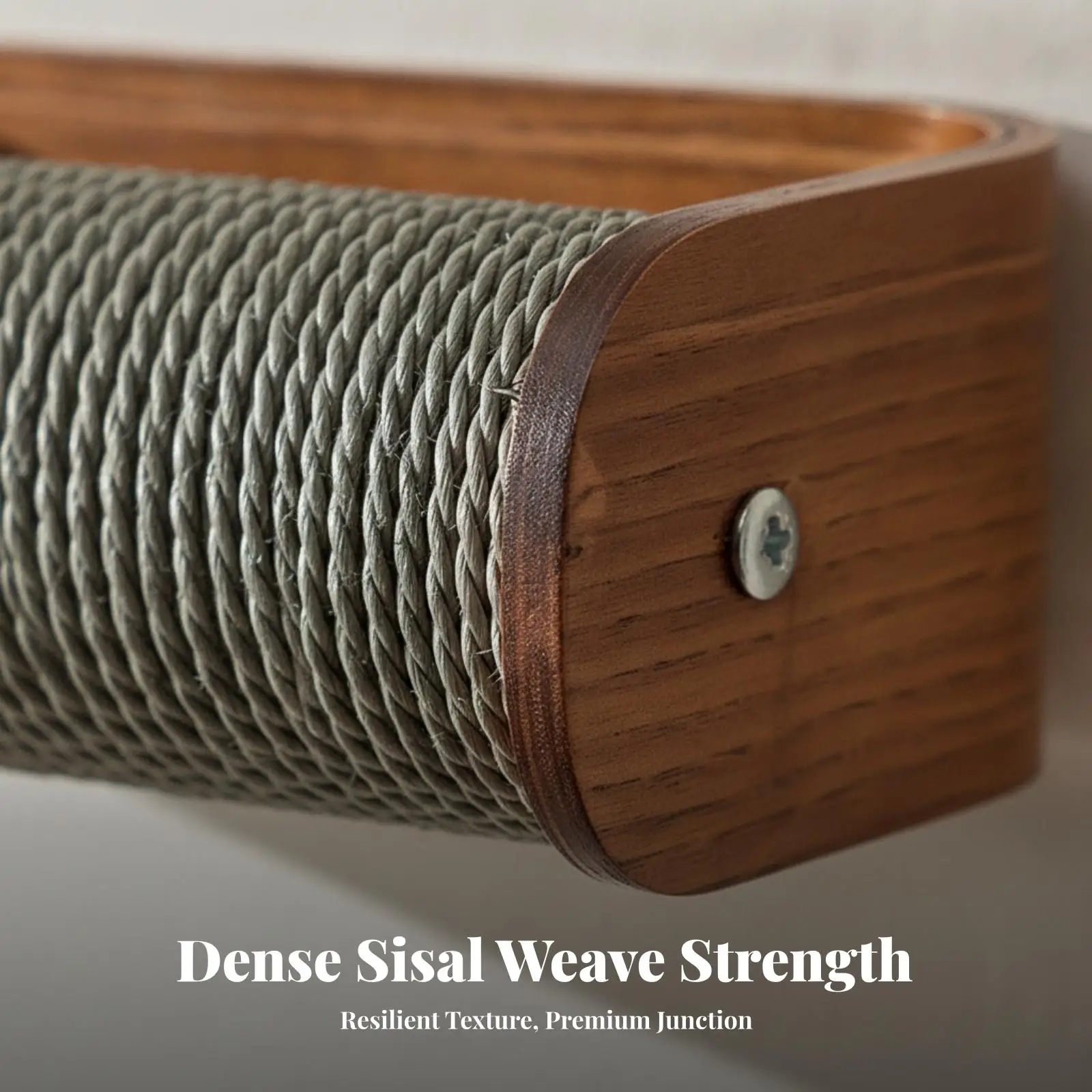 Sisal Cat Scratching Post for Wall with Sturdy Board Design and Compact Size for Small Apartments and Tight Corners - view 3