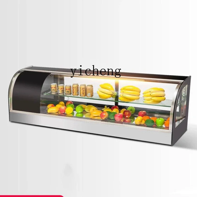 Display Cabinet Small Desktop Refrigerated Cake Counter Commercial Fruit Dessert Fresh Cabinet