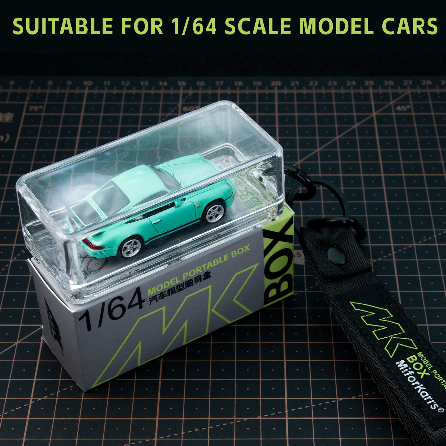 علبة عرض معلقة لسيارات موديل 1/64، صندوق تخزين شفاف مقاوم للغبار مع غطاء، منظم نموذج سيارة محمول