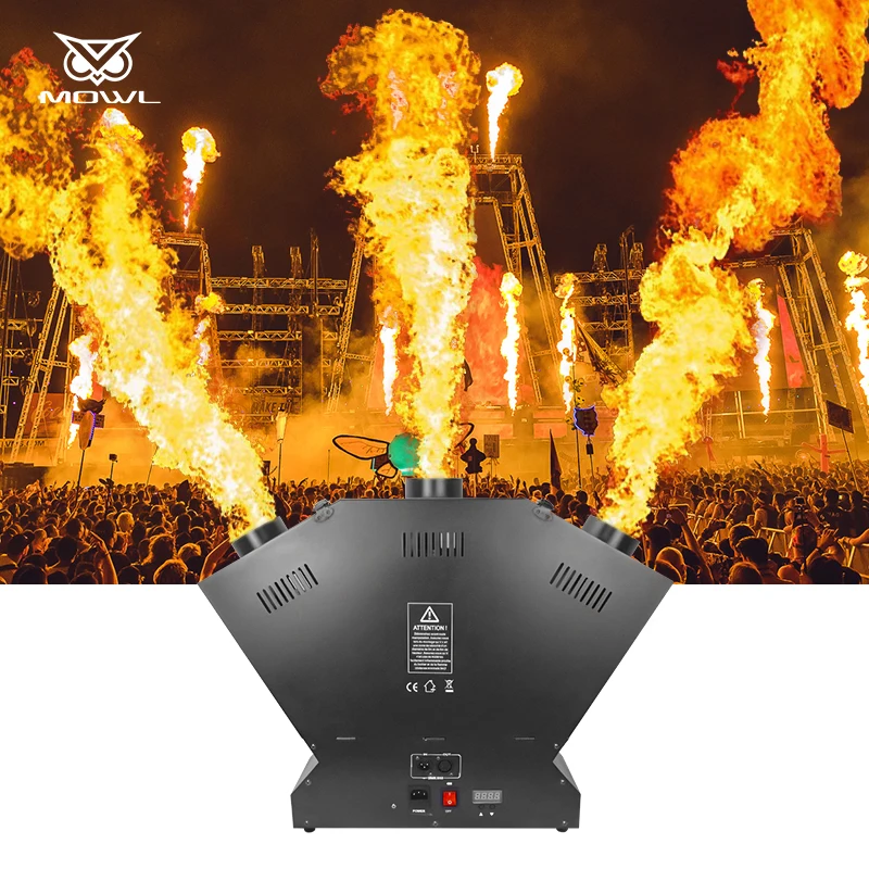Stage Special Effect DMX 512 Outdoor Three Head Flame Machine Triple-Way Firework Performance Firing Thrower Fire Machine