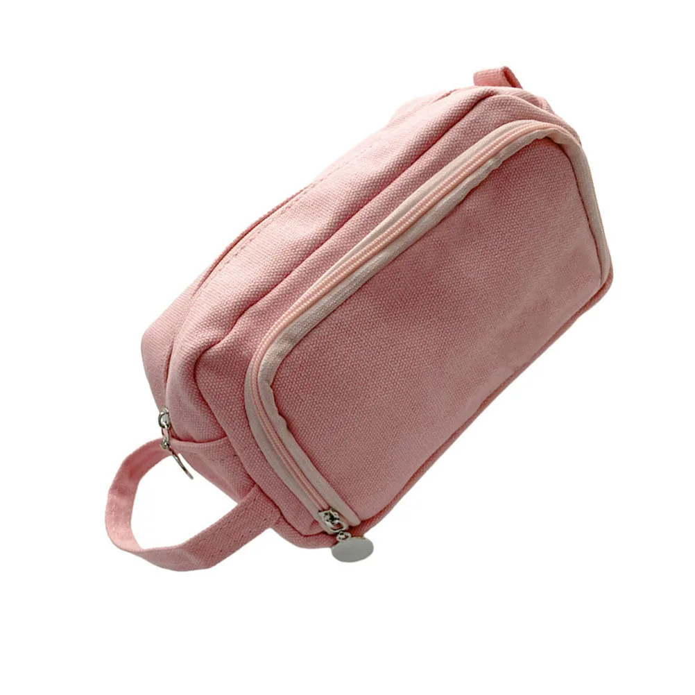 

1Pcs Large Capacity Stationery Bag Fine Stitching Office Supply Creative Pen Holder Pink Pen Storage Bag Office Supply