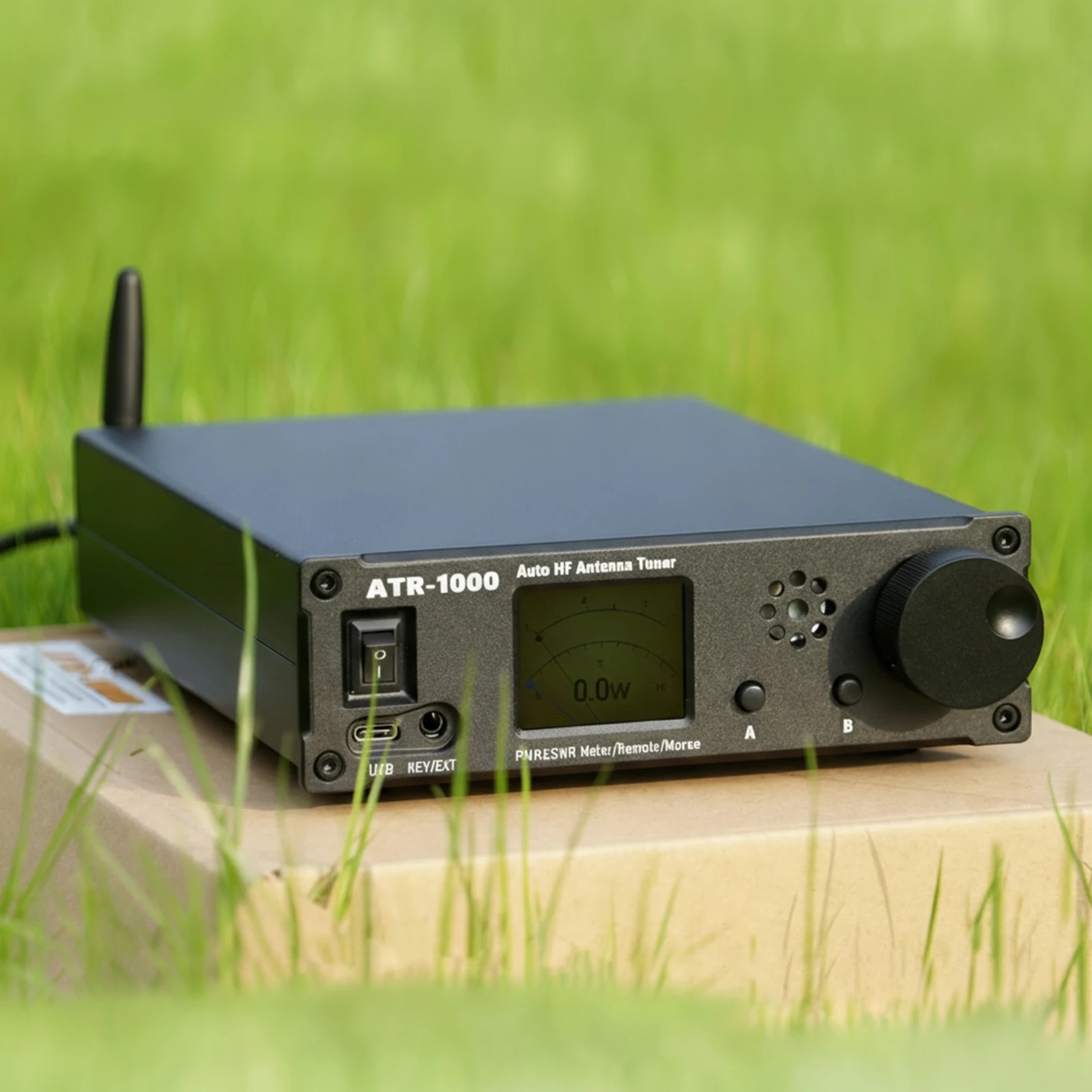 AMNVOLT ATR1000 1000W 1.8-30MHz Sintonizador de antena automático 1.8In Tela TFT Receptor de rádio de banda de onda completa leve para YAESU ICOM