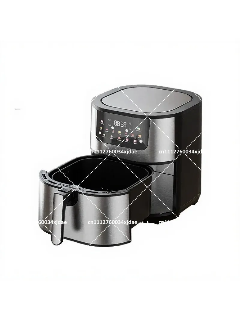 15L Stainless Steel Air Fryer Dual Heating Tubes Detachable Double Baskets Healthy Oil Free Cooking Roast Bake Grill