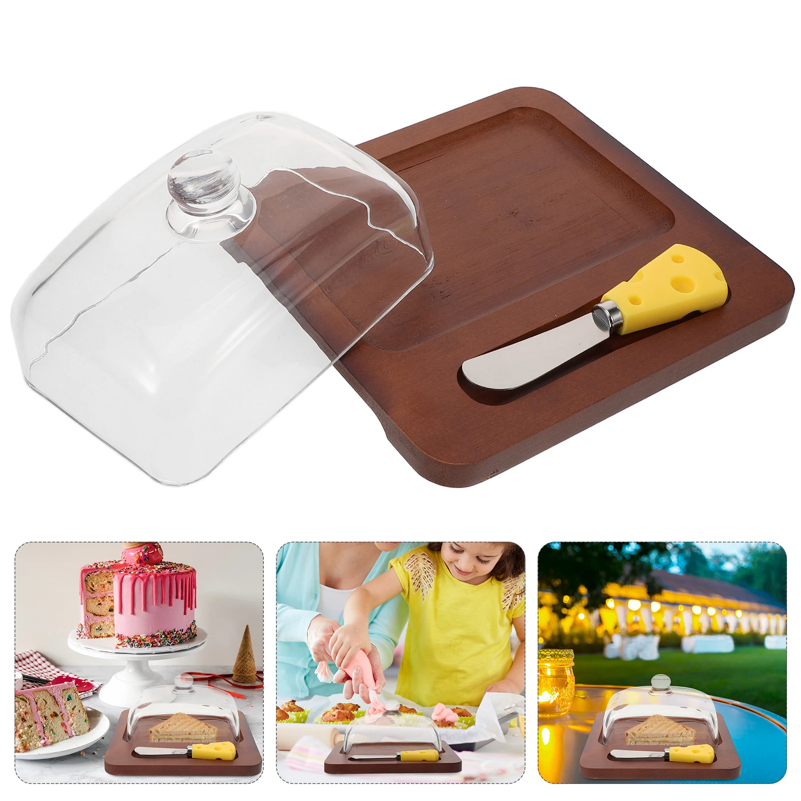 

1 Set Dish With Lid Cheese Storage Container Butter Keeper Box For Home Kitchen Refrigerator Transparent Butter Holder With