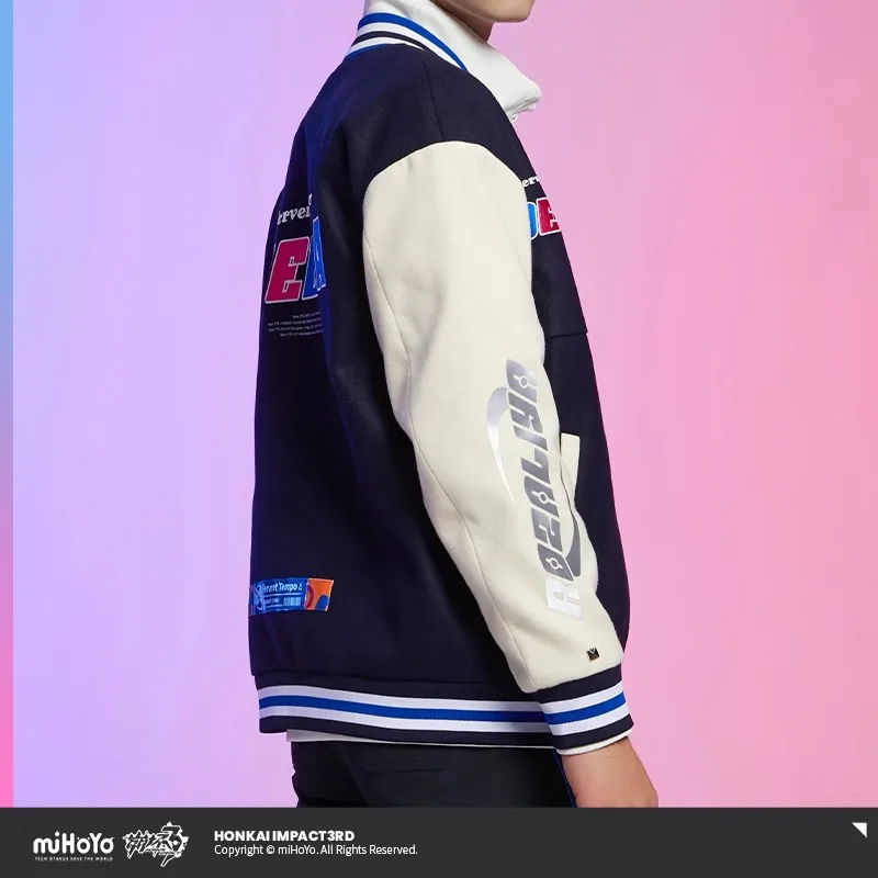 Official Genuine Honkai Impact 3rd Frenzy Blues 8-BIT Frenzy Theme Baseball Shirt Jacket miHoYo Anime Peripheral Gift