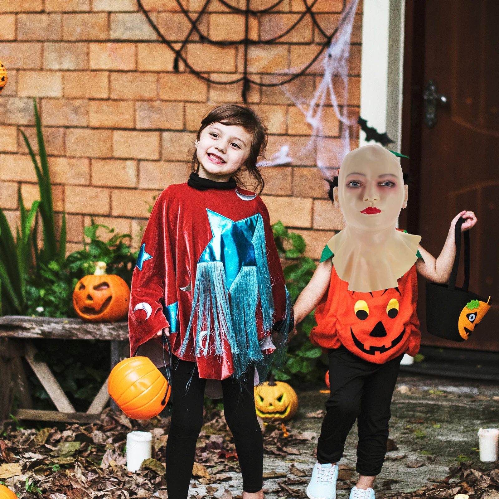 Maschera femminile calva in lattice liscia ed elasticizzata adatta per uomo donna Halloween Party Cosplay Prop Accessorio per costume di bellezza calva