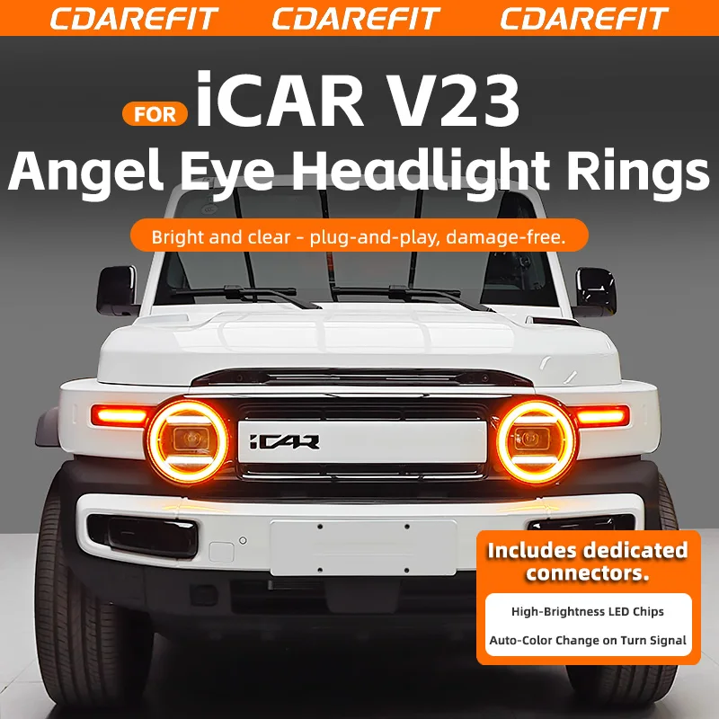 icar-icaur-v23用-ヘッドライト-エンジェルアイリング-ledライトリング-ジャングルアイ-モディフィケーションアクセサリー