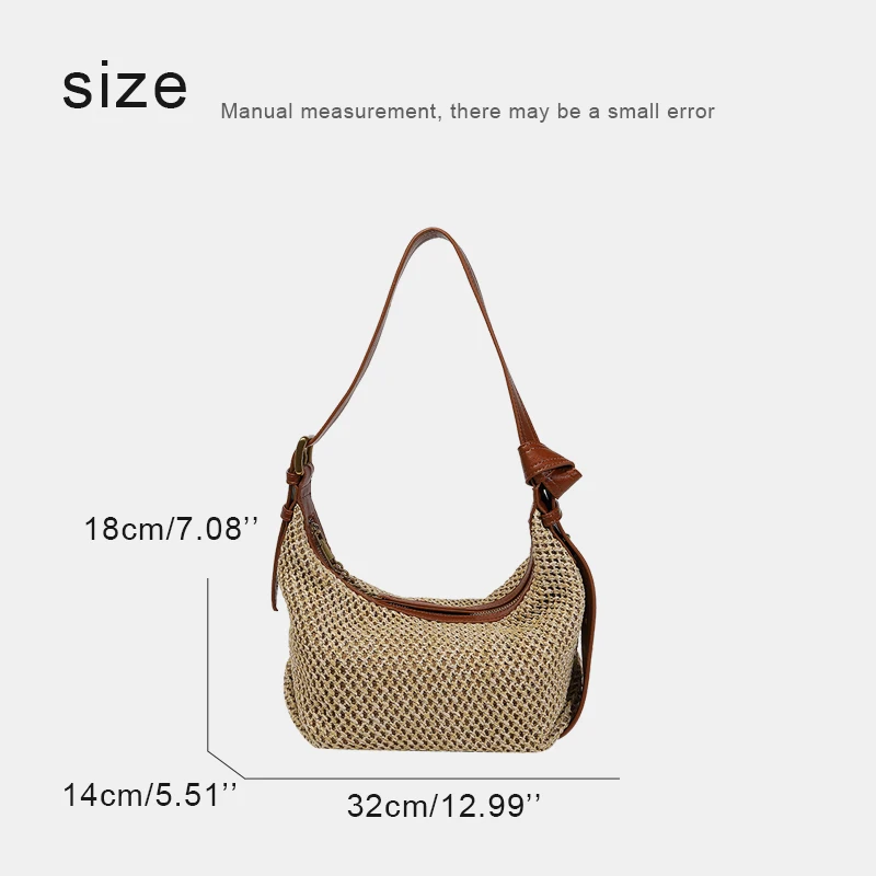 England Style Beach Straw Bags For Women Luxury Designer Handbag Purse 2024 New In Papyrus Woven Vintage Chain Underarm Shoulder