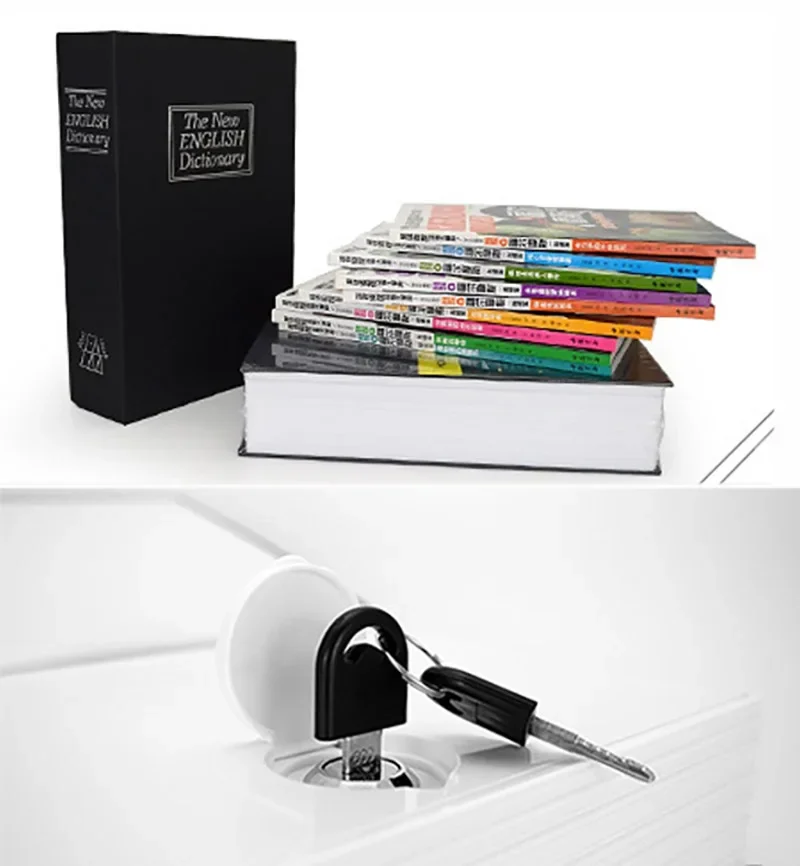 Medium Home Security Dictionary Key Book Safe/Lock Box/Storage/Piggy Bank Creative Money Box Home Accessories