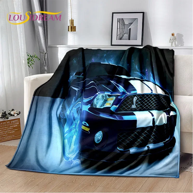 Classics 3D F-Ford GTR Mustang coperta di flanella morbida per auto per letti divano camera da letto Picnic, coperta da tiro per il regalo di