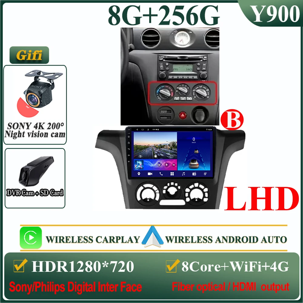 2K Android 16 autoradio voor Mitsubishi Outlander 1 2002-2008 multimediaspeler GPS navigatie Carplay split screen 2K