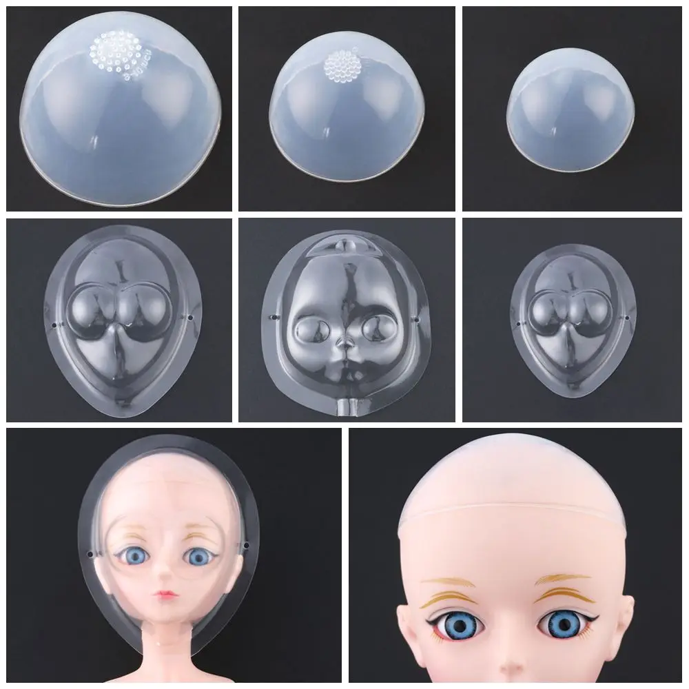 Acessório de silicone quente Blythe Boneca Cabeça Peruca Cap Máscara facial 1/4 1/3 1/6