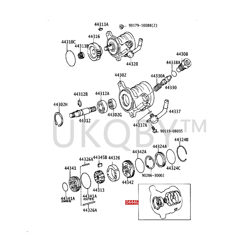 444660080 To yo ta Land Cruiser Steering power pump repair kit