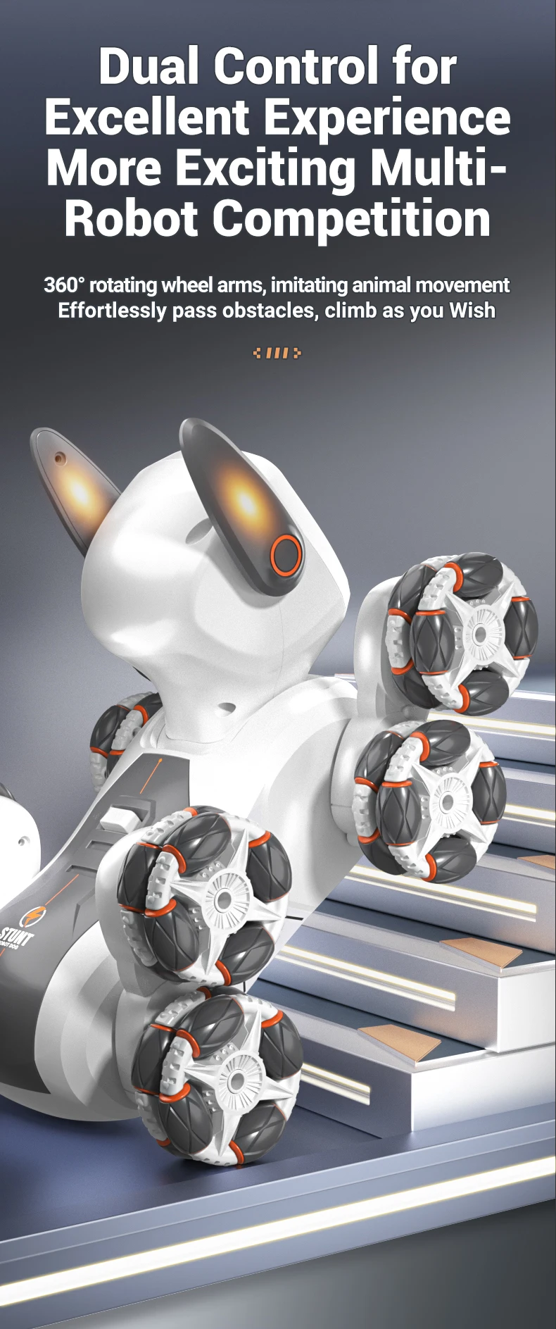 JHD ل 2025 جديد JJRC Q193 روبوت الكلب ذكي لفتة الاستشعار RC روبوت ثمانية عجلة التعليمية التحكم عن بعد Q193 روبوت #3
