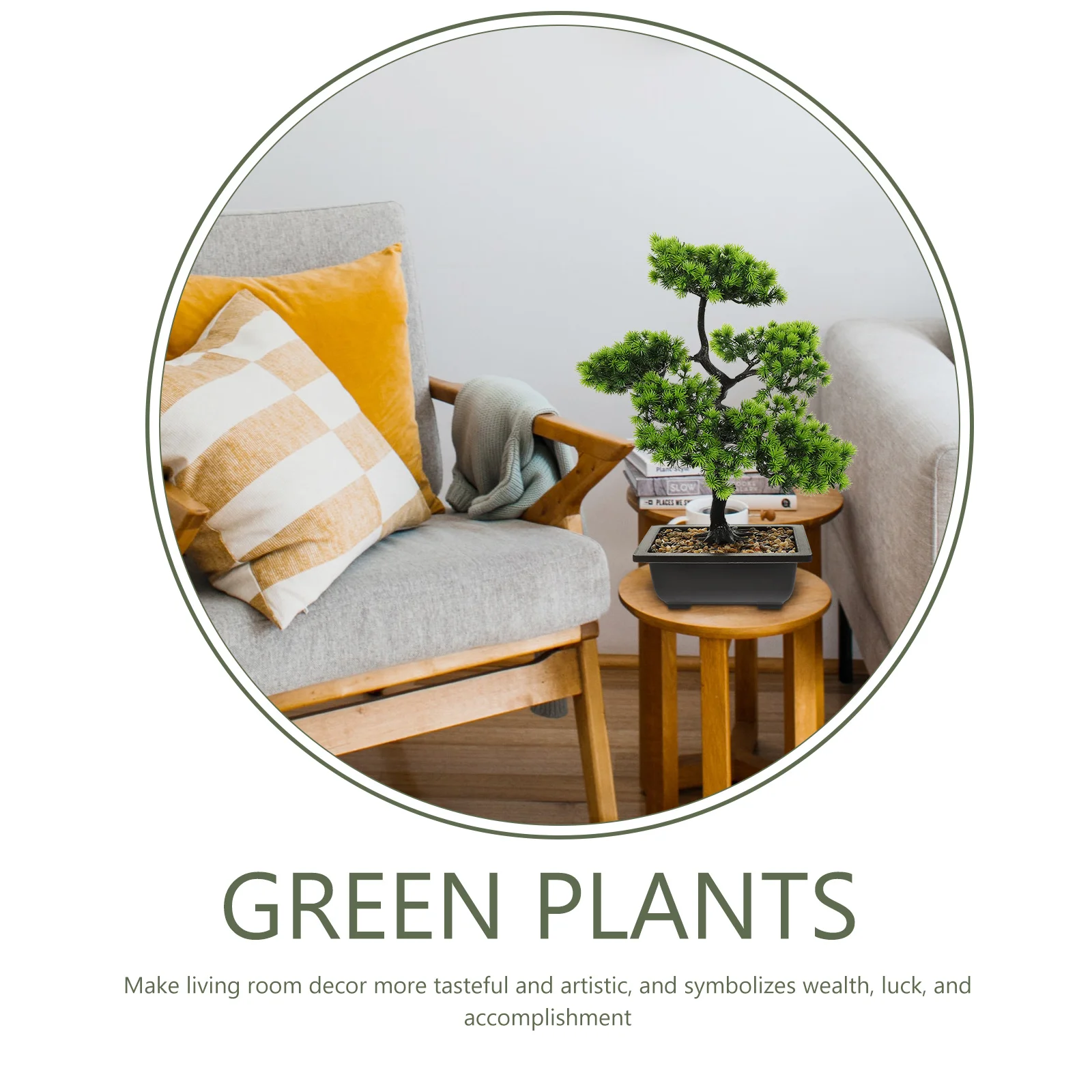 

Artificial Bonsai Tree Realistic Fake Potted Plant Bonsai Ornament Simulation Green Plant Decor for Living Room Office Desktop