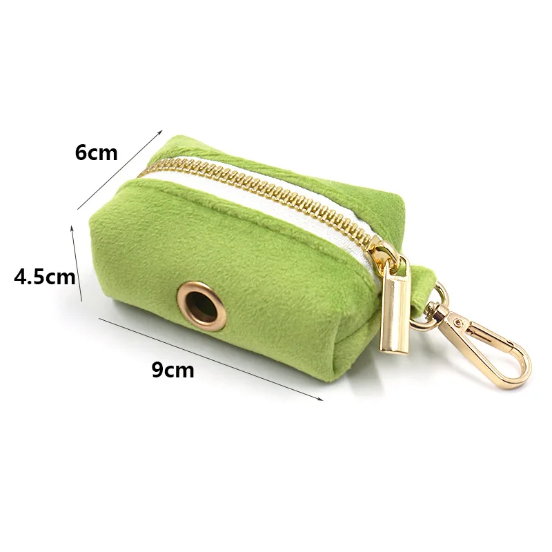 Velvet Dog Poop Bag Holder Leash Attachment Protable Dog Cat Waste Bag Dispenser Outdoor For Dog Cat Pets Garbage Bags Organizer