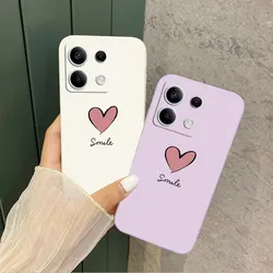 Note 13 Pink Heart Silicone Phone Case For Xiaomi Redmi Note 13 13Pro shatterproof Protection Redmi Note 13ProPlus Back Cover
