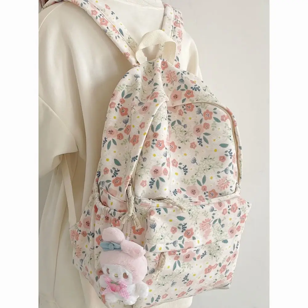 

High-value Schoolbag, Women's Middle and High School College Students, Versatile Retro Floral Backpack