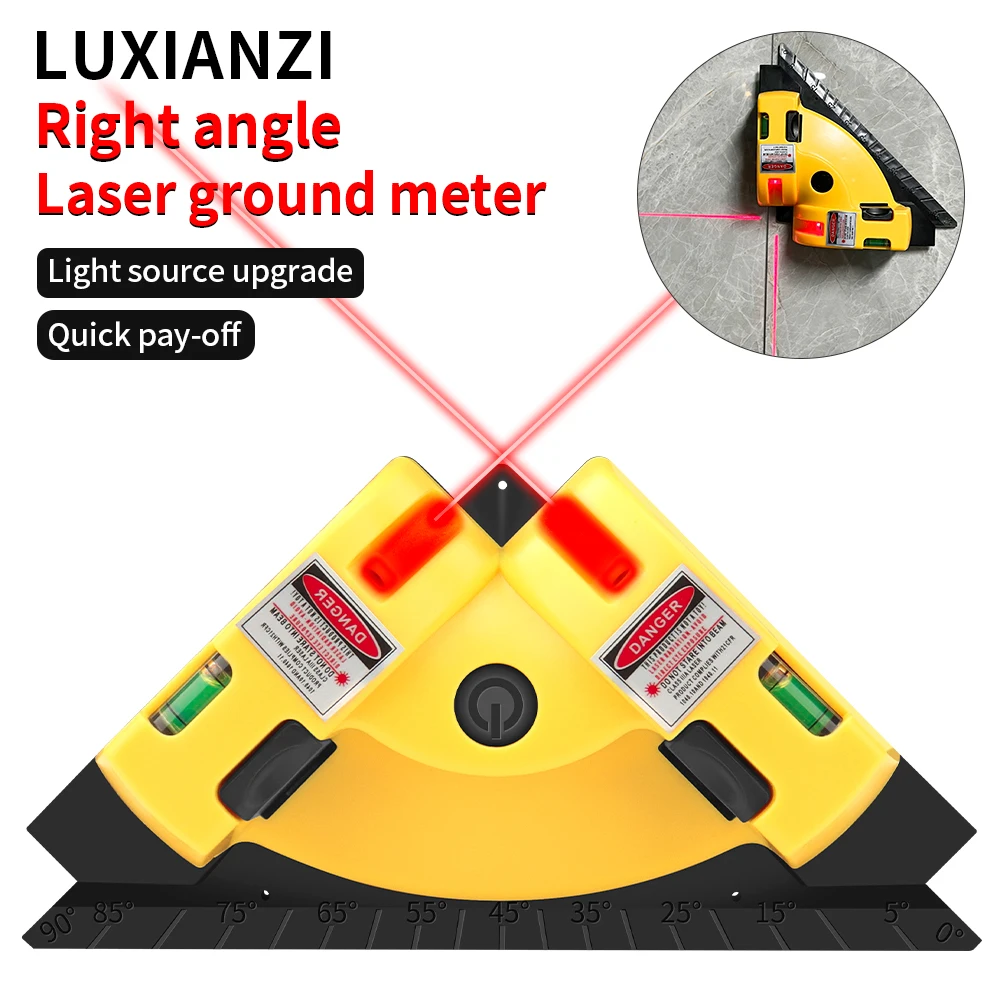 LUXIANZI 90° Square Laser Level Ground Wire Instrument Construction Tools For Floor Tiling Projection Infrared Level Laser