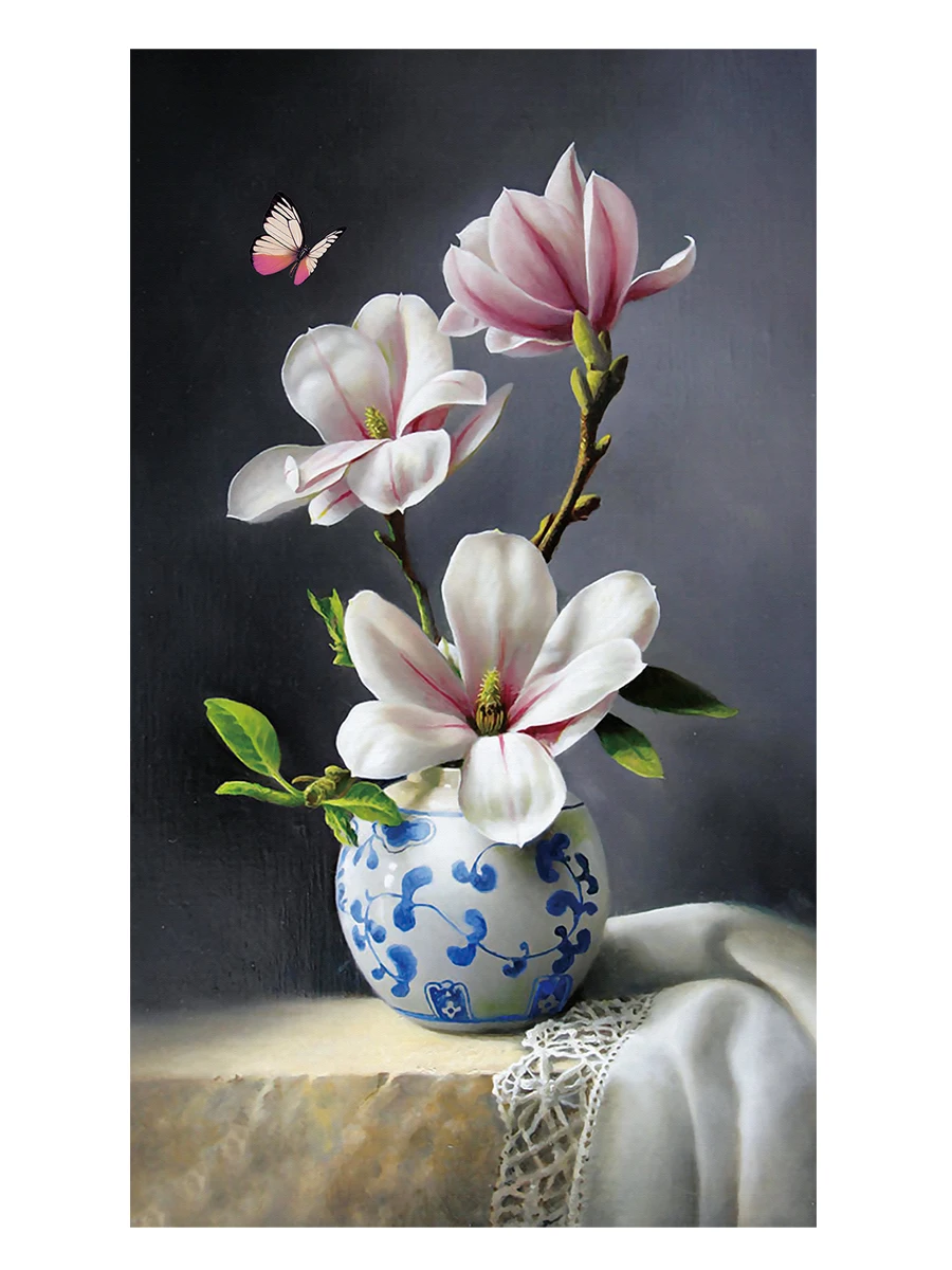 Magnolia fiori punto croce kit ricamo fai da te casa pittura decorativa alla moda 11ct 9CT ricamo stampato artigianato