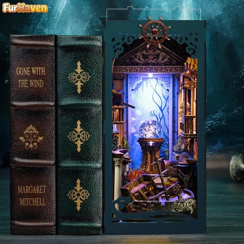

Книжная полка-головоломка «Морское дно», декор для дома, ретро-набор для самостоятельной сборки деревянной миниатюрной книжной полки, подарки ручной работы для взрослых