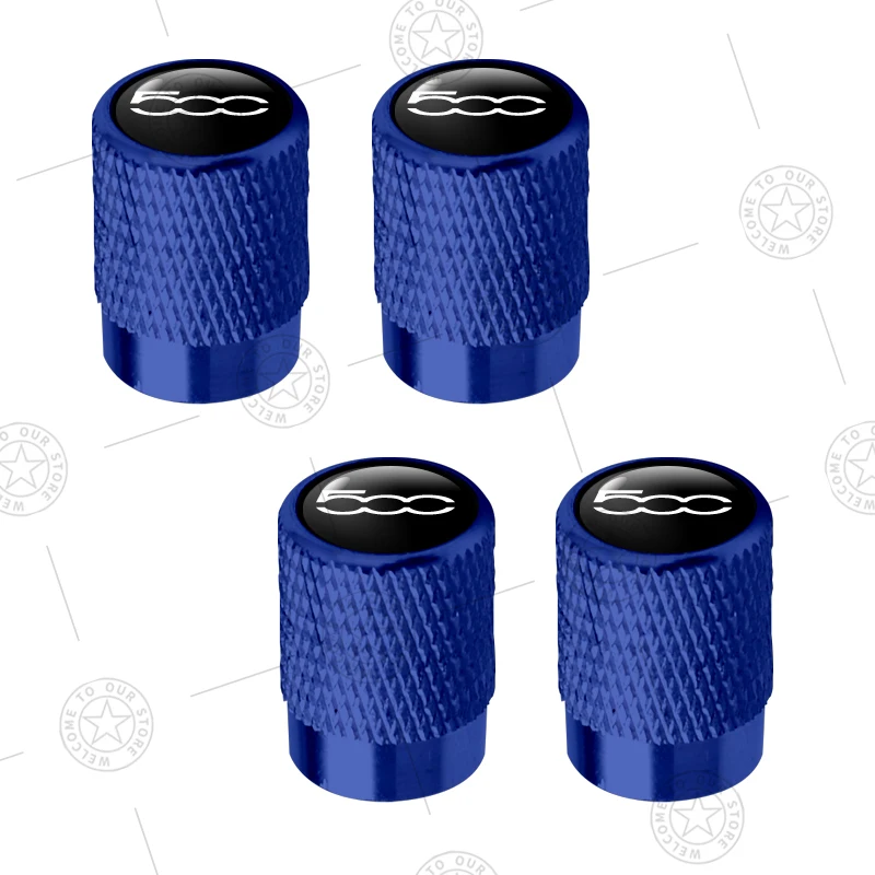 4-Pack Chrome Metal Alloy Wheel Tyre Valve Caps For Fiat 500, 500C, 500X, 500e & Abarth