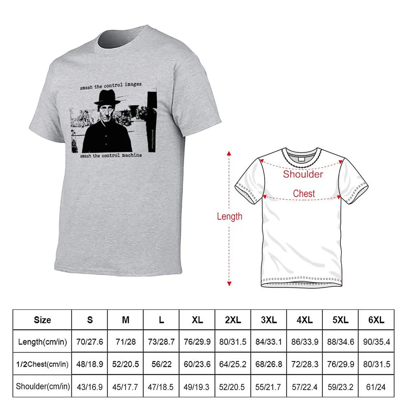 New Smash the Control Images ~ William Burroughs T-Shirt vintage clothes anime clothes designer t shirt men