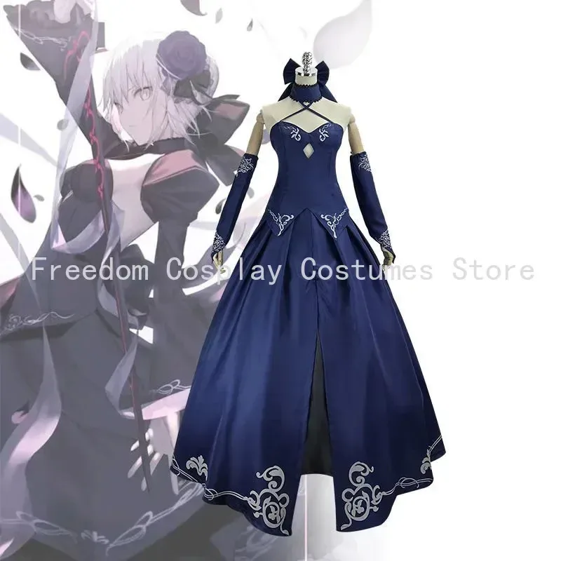 LQSBluu Cosplay Alter Fate Saber Costume Cosplay parrucca Arutoria Pendoragon Cosplay Halloween Carnevale Outfit Party Dress