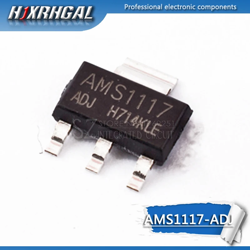 50pcs AMS1117-ADJ SOT-223 AMS1117 SOT223 AMS1117-ADJ VOLTAGE REGULATOR SMD