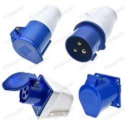 IP44 Waterproof Plug & Sockets Electric Cable Connector For Electrical Power Industrial Male and Female 32A 3Pin 220-250V