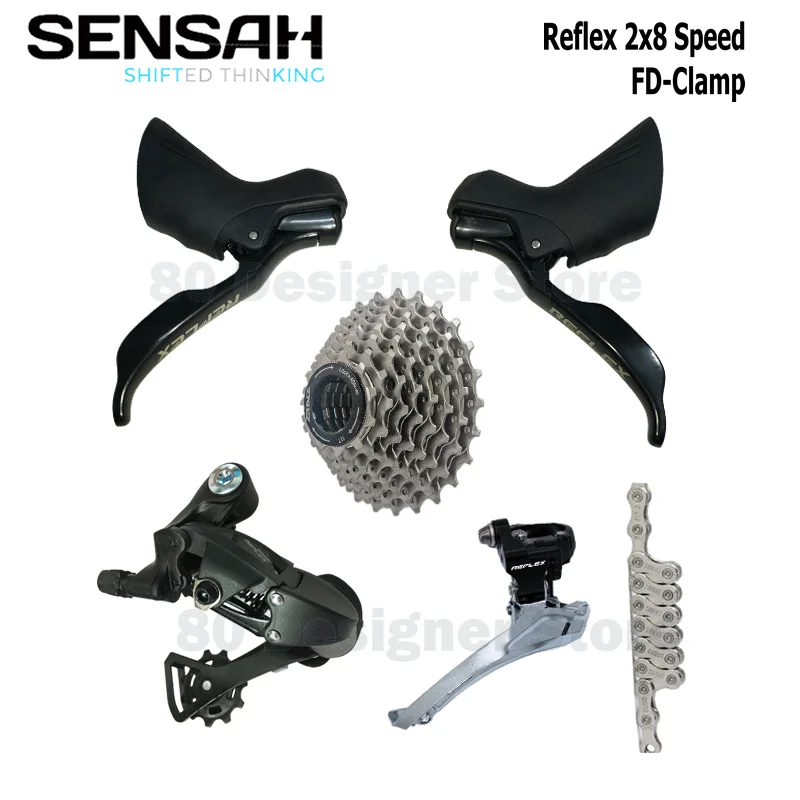 

SENSAH REFLEX Road Bike Shifter Sensah 2x8 Speed Brake Lever+Cassette+Chain Bicycle Sora Tiagra Claris EmpirePro 16s Groupset 8v