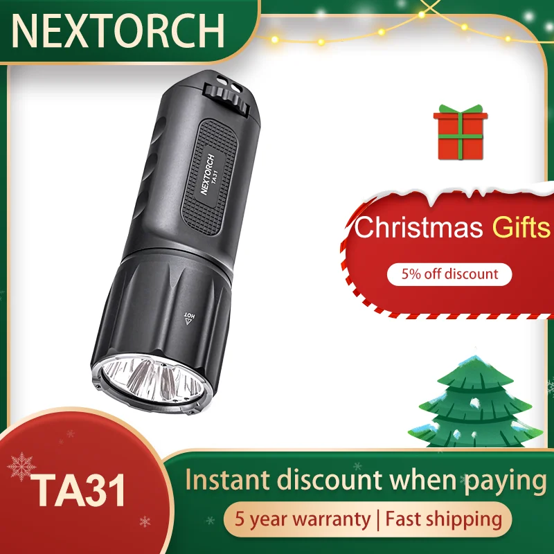 Nextorch TA31 LED Flashligh,10000 Lumen Ultra Bright Tactical Searchlight,Fast charging,IPX8 2m Waterproof,reddot award winner