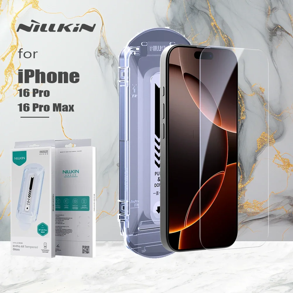 Для iPhone 16 Pro Max 16 Pro Nillkin Glass H+ Pro AR Антибликовое закаленное стекло с пылезащитной коробкой Прозрачная защитная пленка для экрана