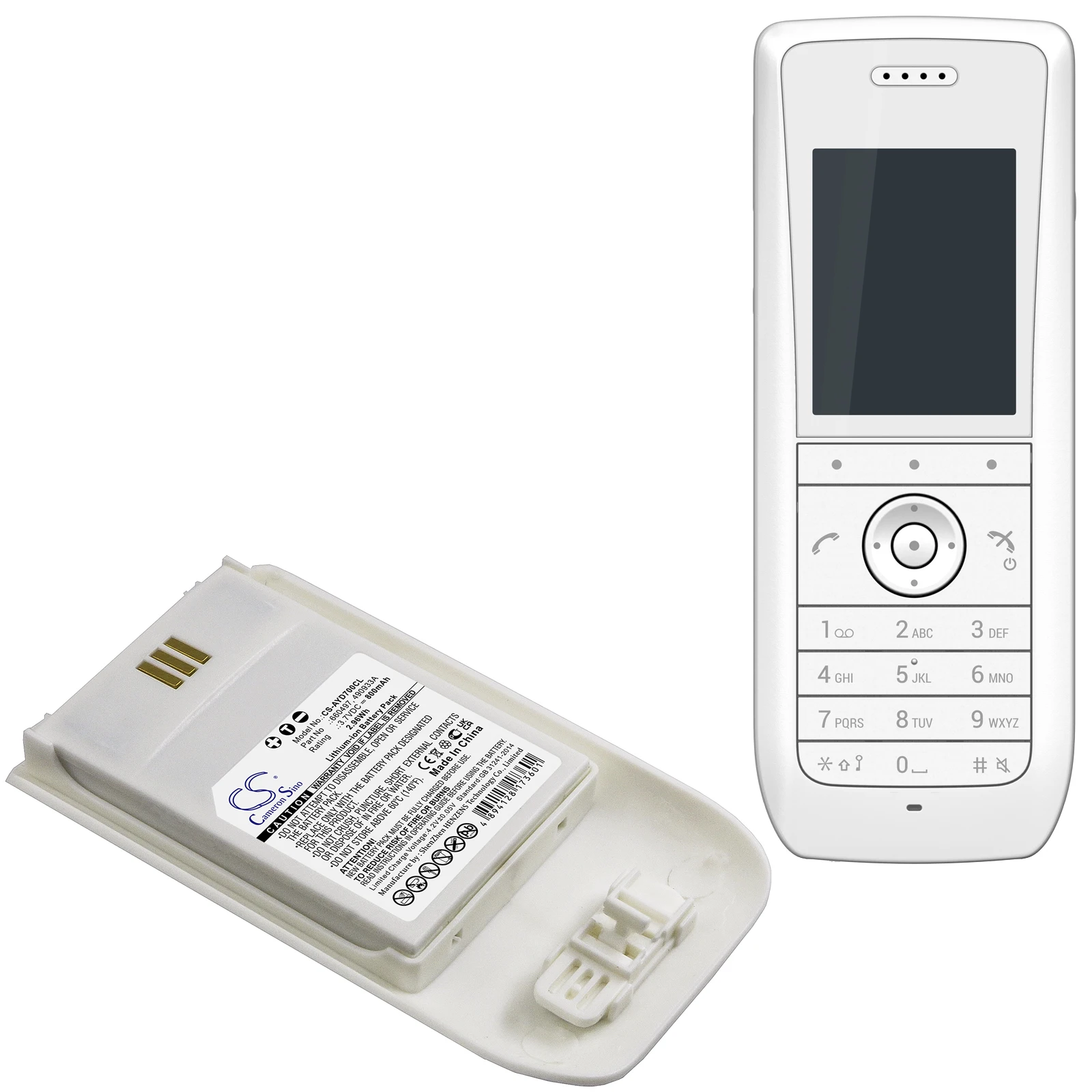 100% NUEVA batería de repuesto para teléfono inalámbrico de 3.7V 800mAh para Ascom D63 DH7 DECT 3735, para Mitel 5614 5634, blanca o negra
