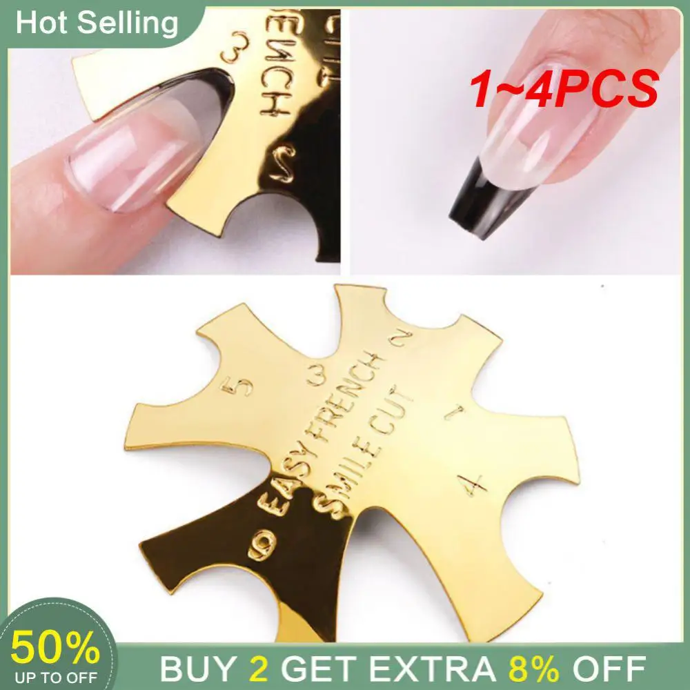 1~4PCS Manicure Tools Easy To Use Time-saving Precise Nail Art Designs Nail Template Manicure Popular Stainless Steel