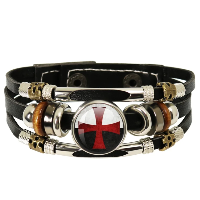 Freemasons Illuminati and Templars All Seeing Eye Handmade 18mm Multilayer Leather Bracelet  Masonic Past Master Commemorative
