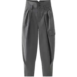 Loose High Waist Suit Pants Women's 2024 Spring And Autumn New Corset Overalls Temperament Casual Radish Harlen Pants