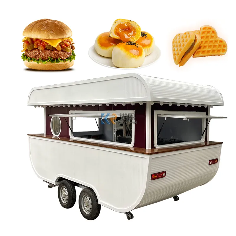 CE Popolare Rimorchio per catering Carrello per alimenti Cater Carrozza da pranzo Gelato Carrello per zucchero filato Stazione alimentare per popcorn con attrezzature da cucina