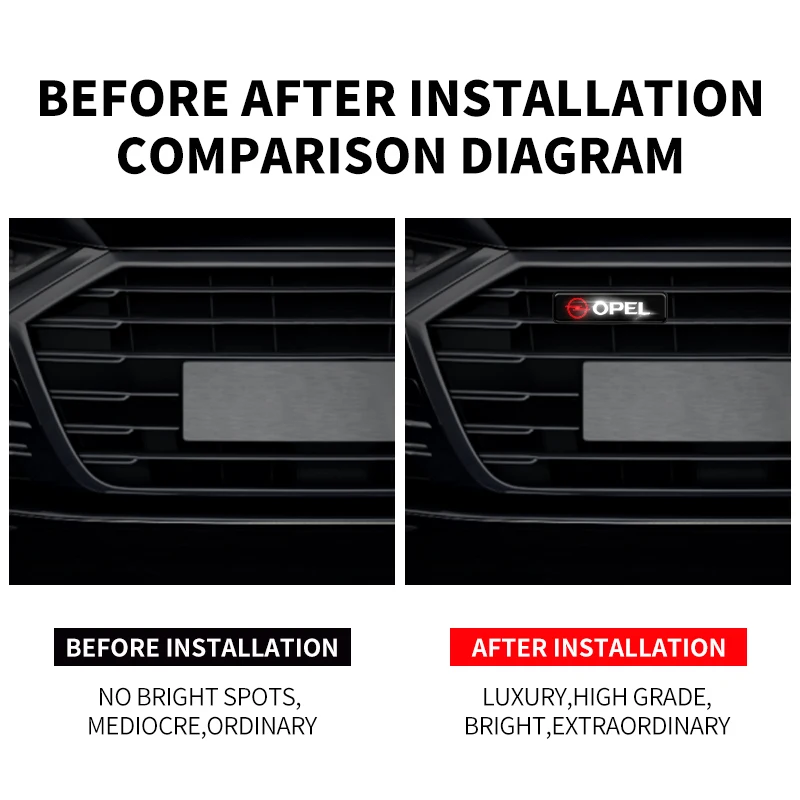 Car Mid-net Lamp Badge Emblem Decoration Styling Auto Accessories For Opel Insignia Astra G J F K Vectra C H Corsa C B D Omega - view 3