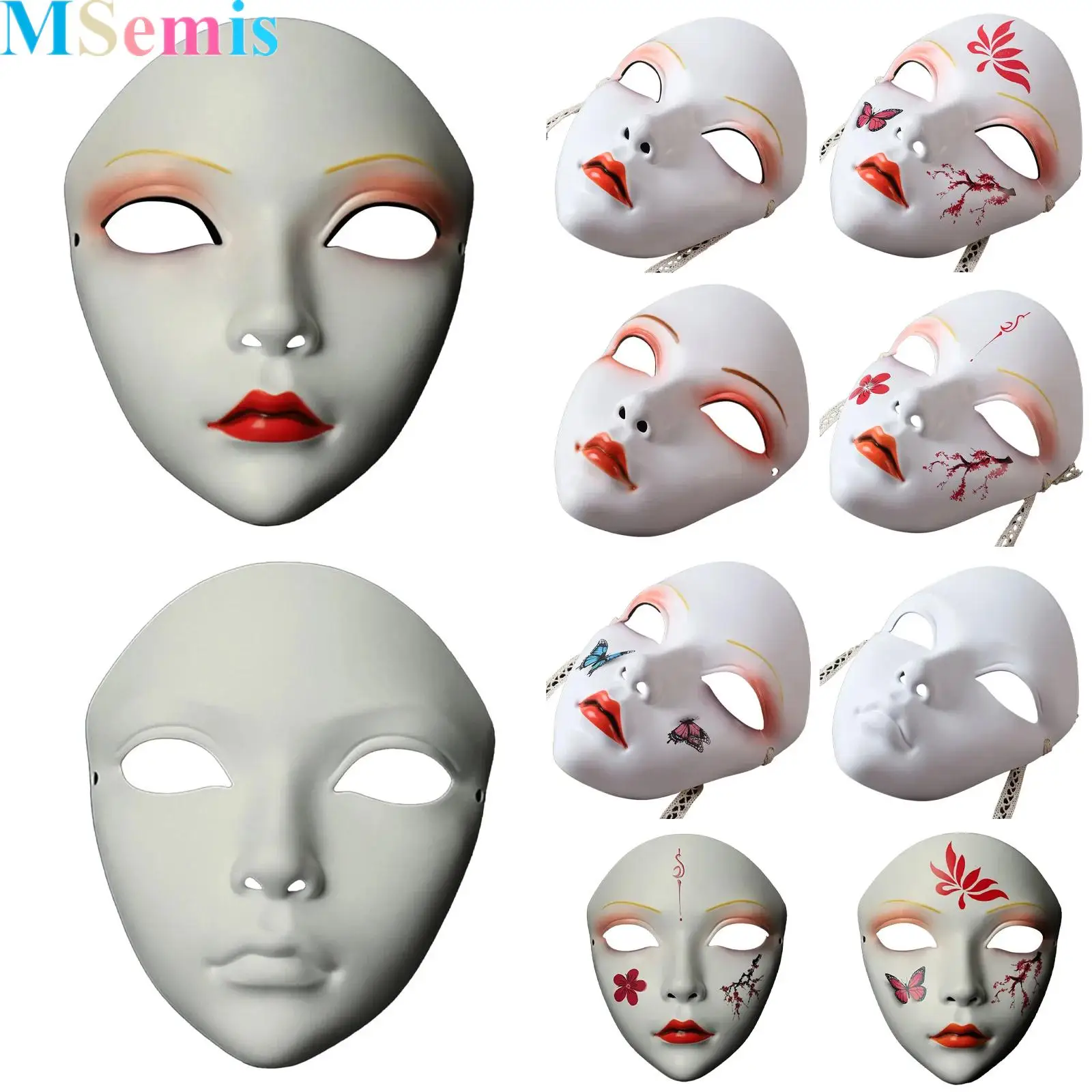 

Chinese Style Cosplay Mask Elegant Stage Full Face Mask for Parties Dress Up Costumes Accessories Decorative