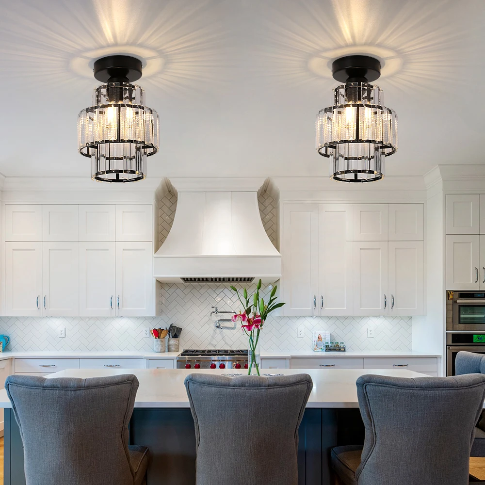 Modern Crystal Ceiling Lamp Led Hanging Lights Home Appliance Dining Room Nordic Loft Chandelier Bedroom Bedside Decora Fixtures