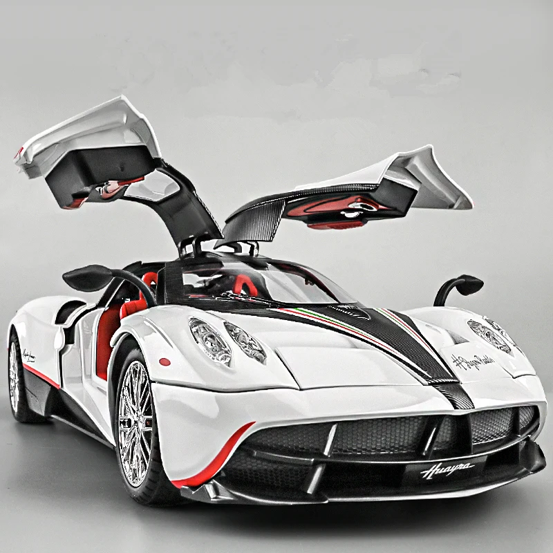 Pagani Huayra Dinastia Model mobil balap, mobil mainan logam, Model simulasi suara dan cahaya 1:24