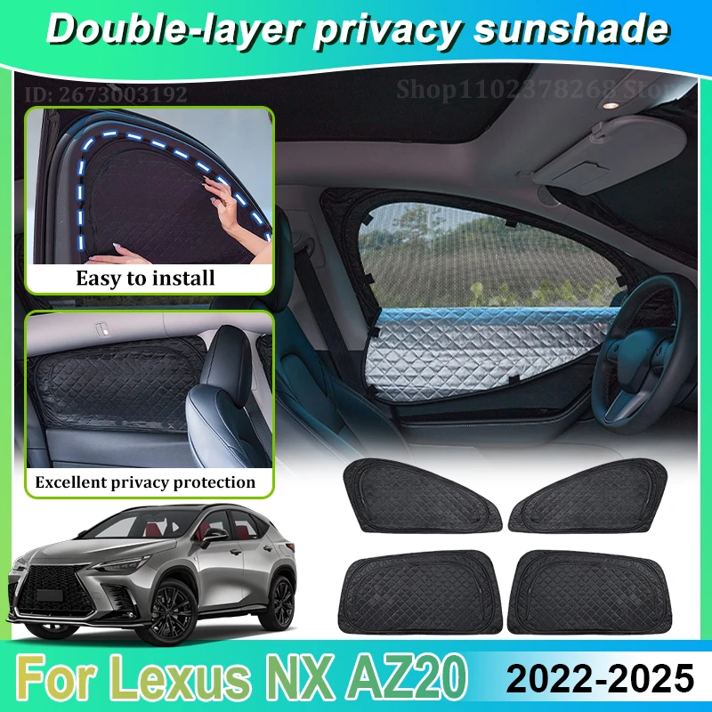 

Double Layer Sunshade For Lexus NX 300h 450h MK2 Accessories 2022~2025 Mesh Sunscreens Car Window Camping Sun Shades Visor Parts