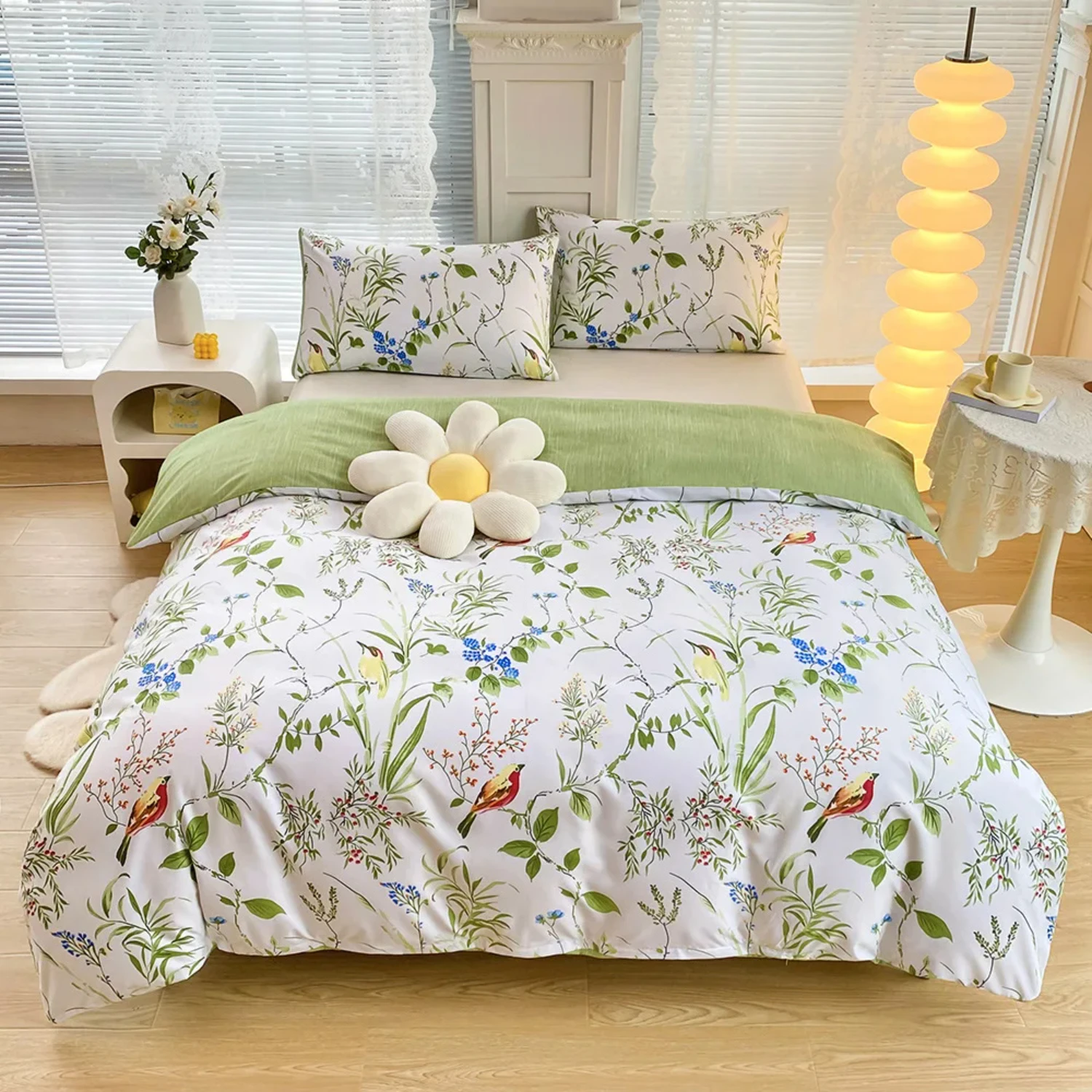 

Floral Printed Duvet Cover Set Comforter quilt Cover with Pillow Case Summer bedding Adult kid Single domitory dinosaur