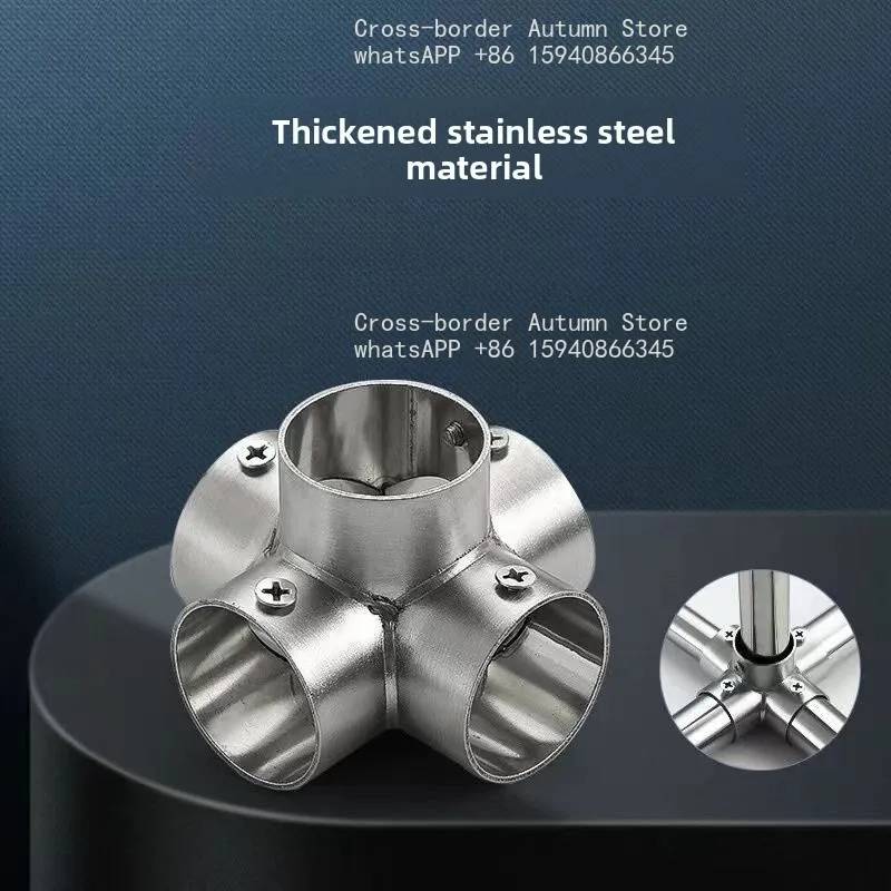 6 pieces Round pipe elbow connectors, fixed parts, steel pipe assembly and splicing accessories, drying rack tee joints